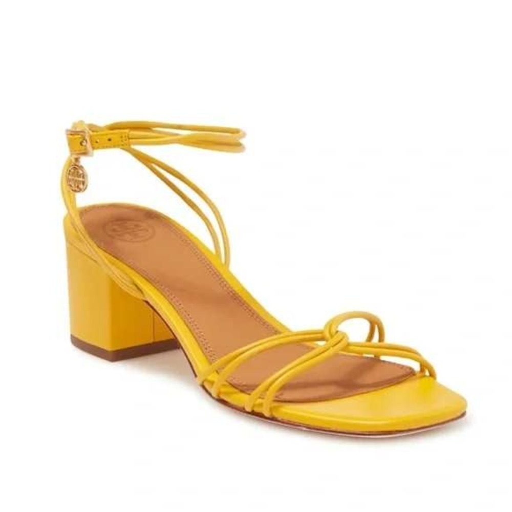 Tory Burch Mini Benton Knot Strap Leather Sandal Goldfinch 6.5